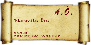 Adamovits Örs névjegykártya